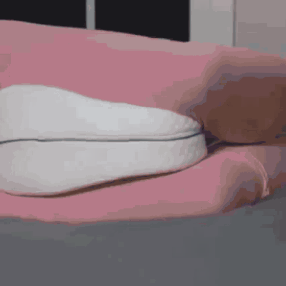 La mousse se déforme sous la main puis reprend sa forme