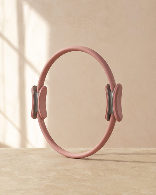 Cercle de Pilates Celiouh, anneau souple rose à double poignée